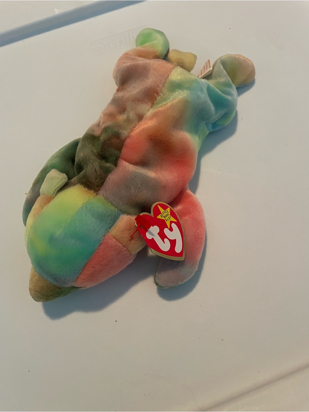 1998 Ty Beanie Babies Sammy Plush bear rainbow - Multicolor Tie-Dye